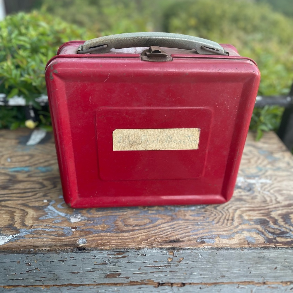 1952 Tom Corbett Space Cadet lunchbox red metal vintage Aladdin Industries